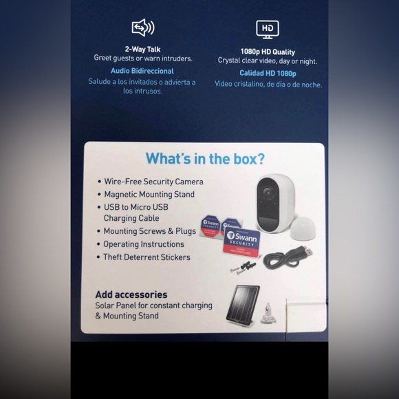 New Swann Wire-Free Wi-Fi Full HD Security Camera with Solar Charging Panel - Picture 4 of 4